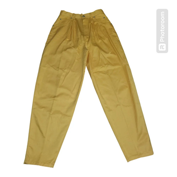 Gitano Pants - 💕Vintage High rise yellow barrel pants Womens Size 10 Fall Preppy City‎